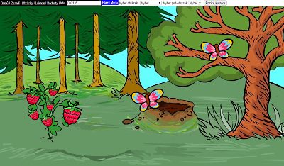Insering a new graphic object (a butterfly) to the scene.